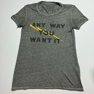 Lucky Brand x Journey "Any Way You Want It" Women's XS Burnout T-Shirt in Gray